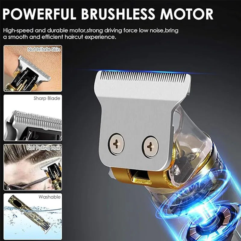 Hair Clippers for Men Professional Hair Trimmer Barber Cordless Zero Gapped Hair Clippers with LCD Display Beard Trimmer