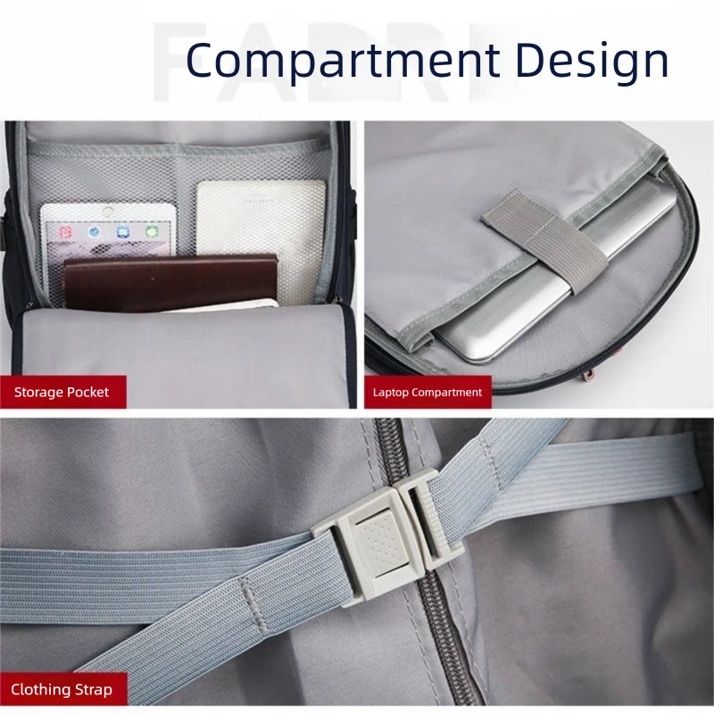 Airline Approved Carry On Backpack for Men Large Capacity Luggage with Telescopic Handle Durable Wheels TSA Friendly Travel Bag