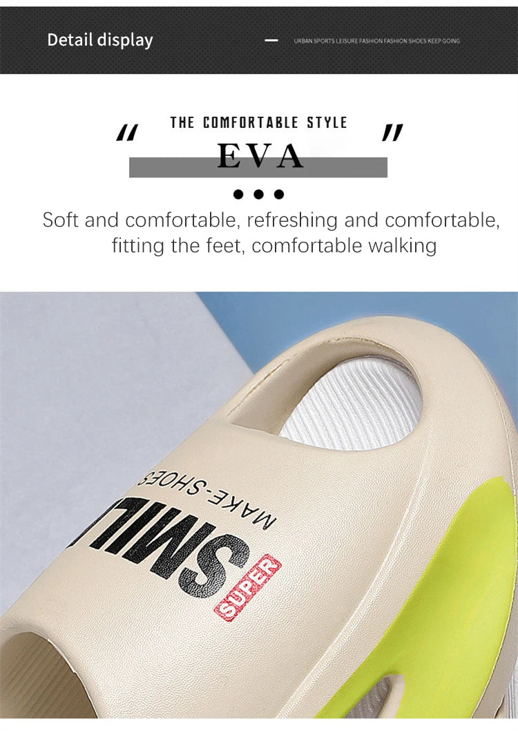 Men Slippers 2024 New Slides with a Sense High Aesthetic Value External Wear Anti Slip Thick Bottom, Beach Cool Slippers for Men