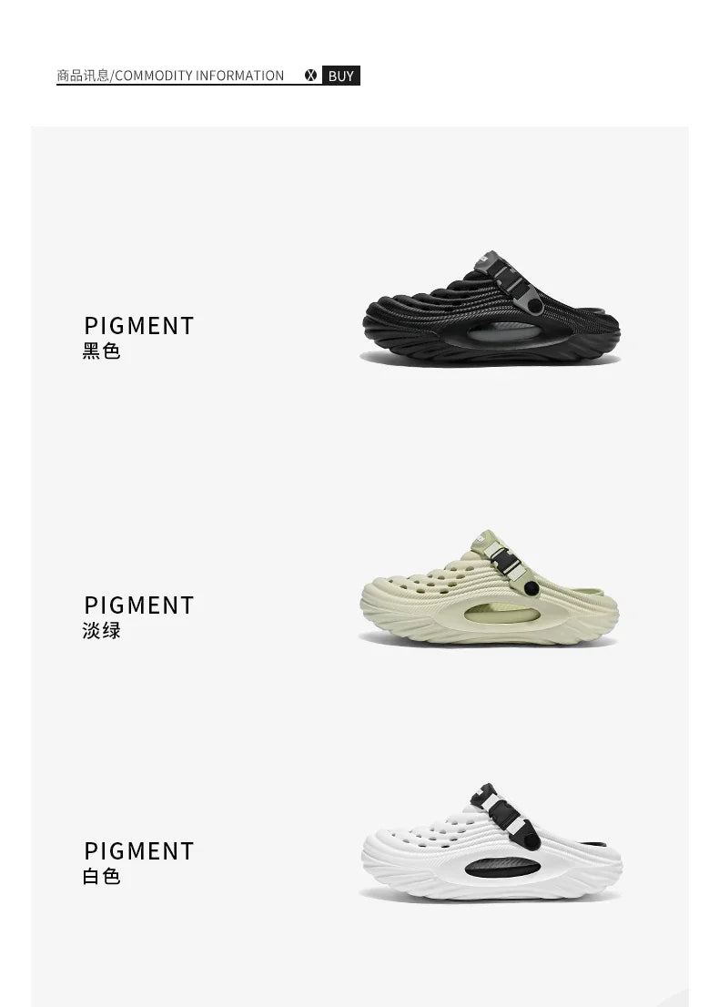 Summer Slippers for Men Driving Dual-Purpose Operating Room Baotou Clogs Soft Sole Outer Wear Home Casual Coconut Sandals