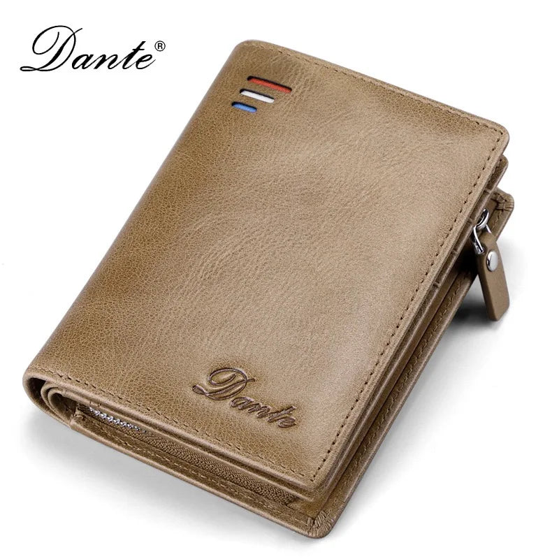 High Quality Men Wallet 2025 New Style Fashion Large Capacity Retro Card Bag Zipper Purses Pocket Short Men's Leather Wallet