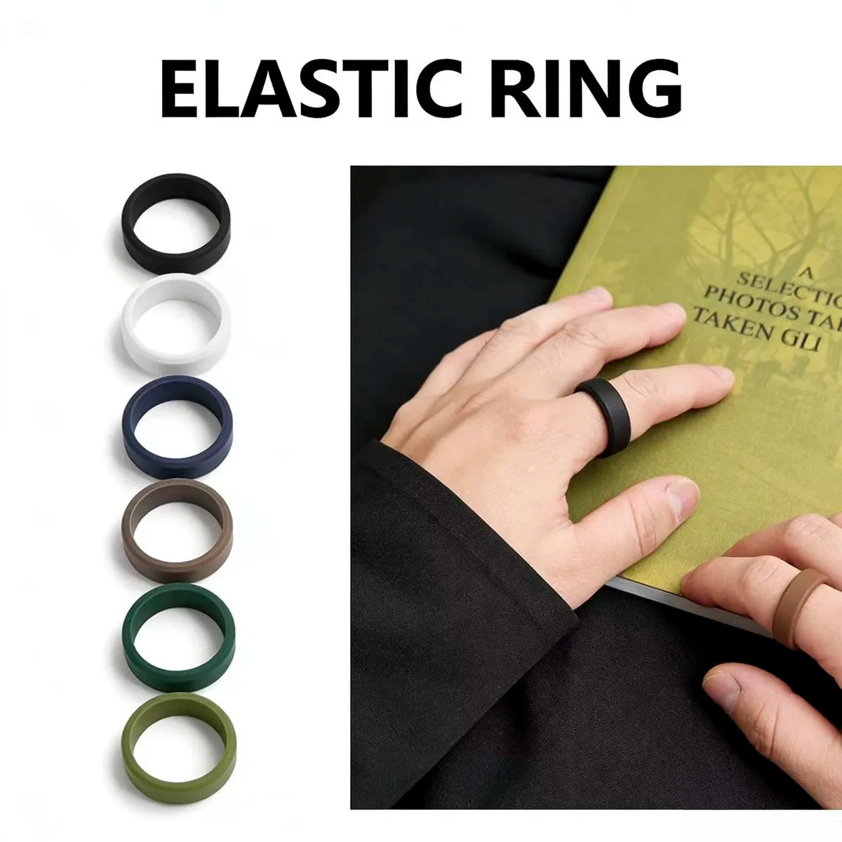 1pc 8mm New Sports Rings Hypoallergenic Mens Wedding Silicone Finger Ring Gift For Men 7-14 Size Outdoor Running Jewelry