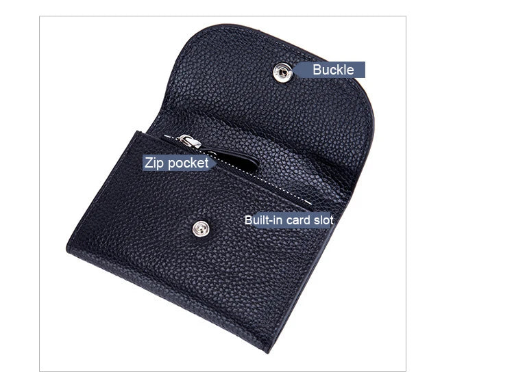 Genuine Leather Wallet Women Casual Simple Female Short Small Wallets Coin Purse Card Holder Men Money Bag with Zipper Pocket
