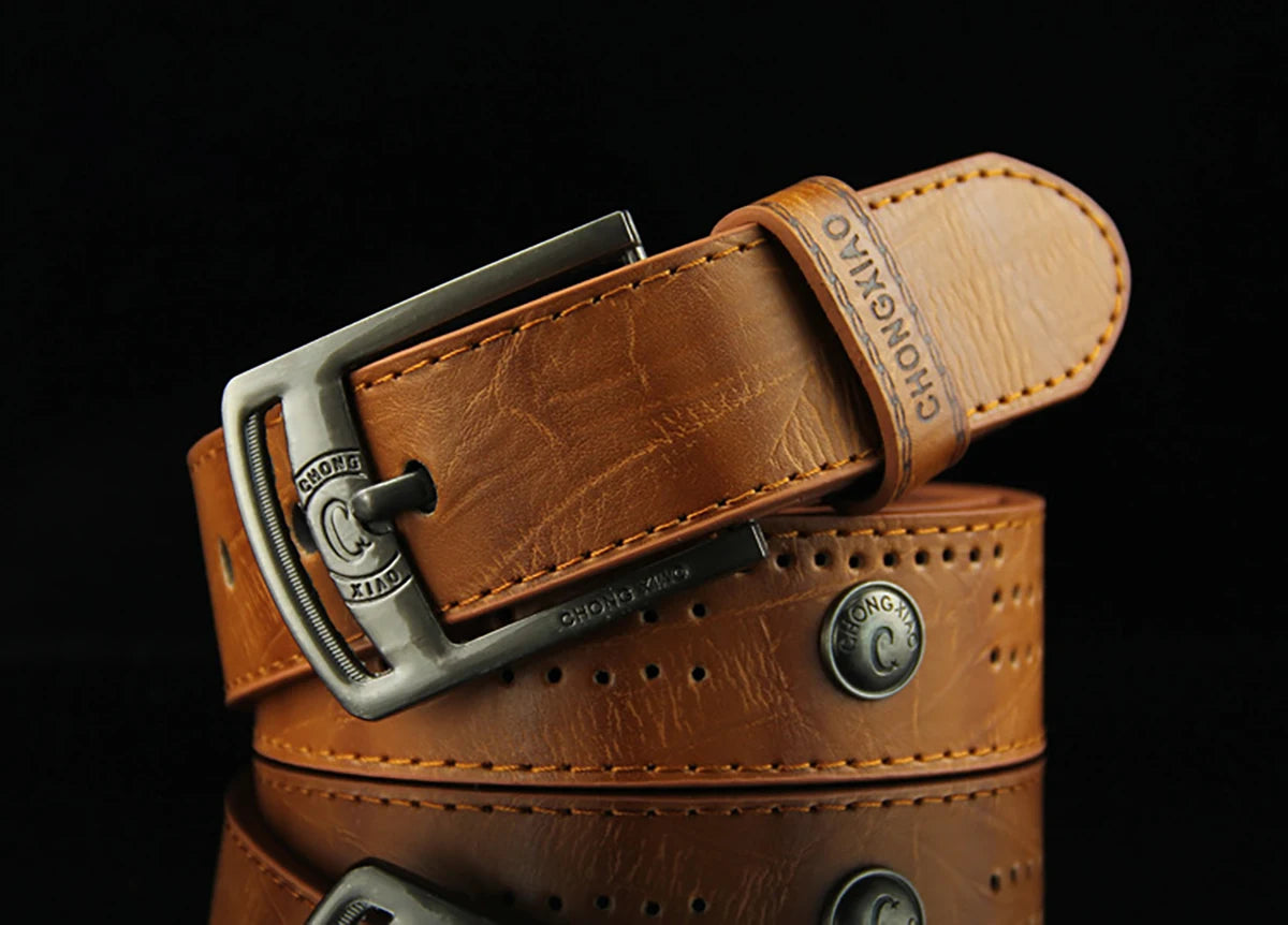 Men's Belt PU Alloy Square Buckle Business Belts Winter Pants Waistband Belts For Men Jean