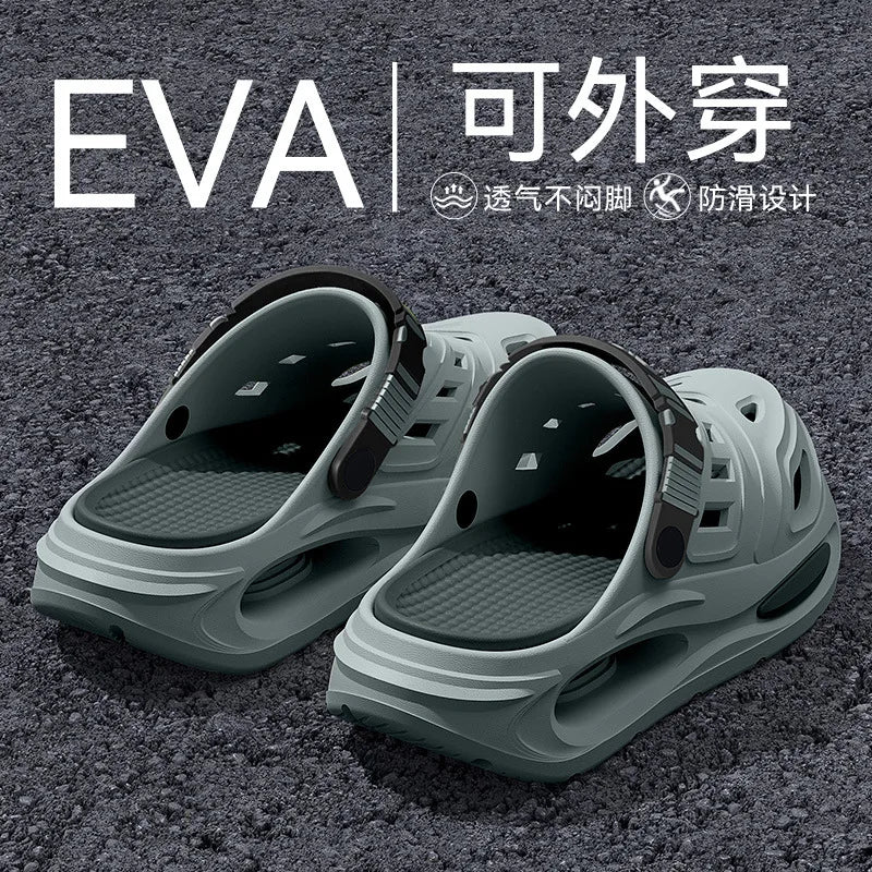 Men's summer outdoor sandals for 2025, new trendy thick sole, anti-slip, odor-resistant, two-way wear, men's flip-flops
