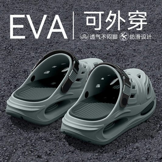 Men's summer outdoor sandals for 2025, new trendy thick sole, anti-slip, odor-resistant, two-way wear, men's flip-flops