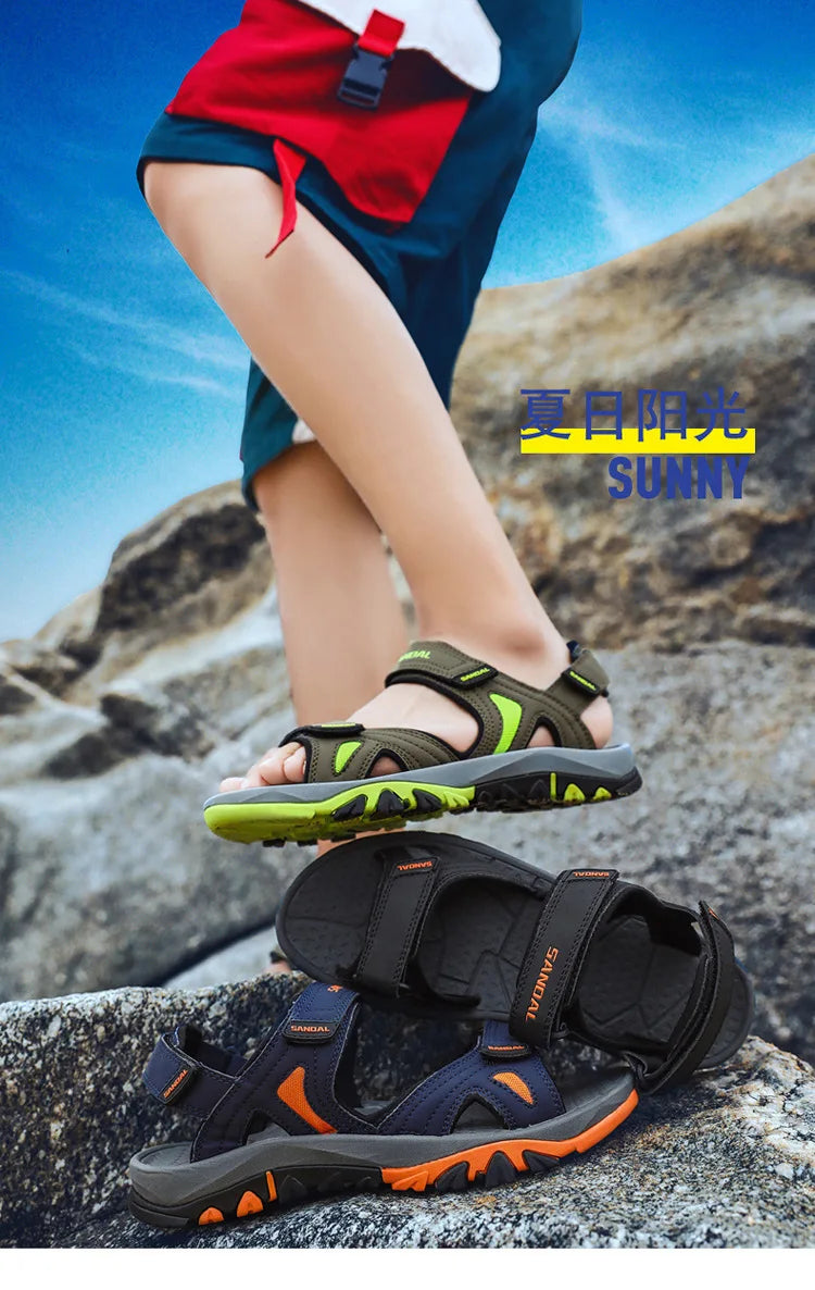 Men's Sandals 2022 Beach and Sea Casual Shoes Sandal for Men Summer Male New Slippers Wears Genuine Leather Man Flip Flops
