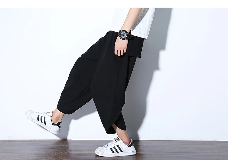 2024 New Casual Shorts Man Solid Harem Men's Summer Shorts Knee-length Short Pants For Men Bermuda Shorts Men's Summer Breeches