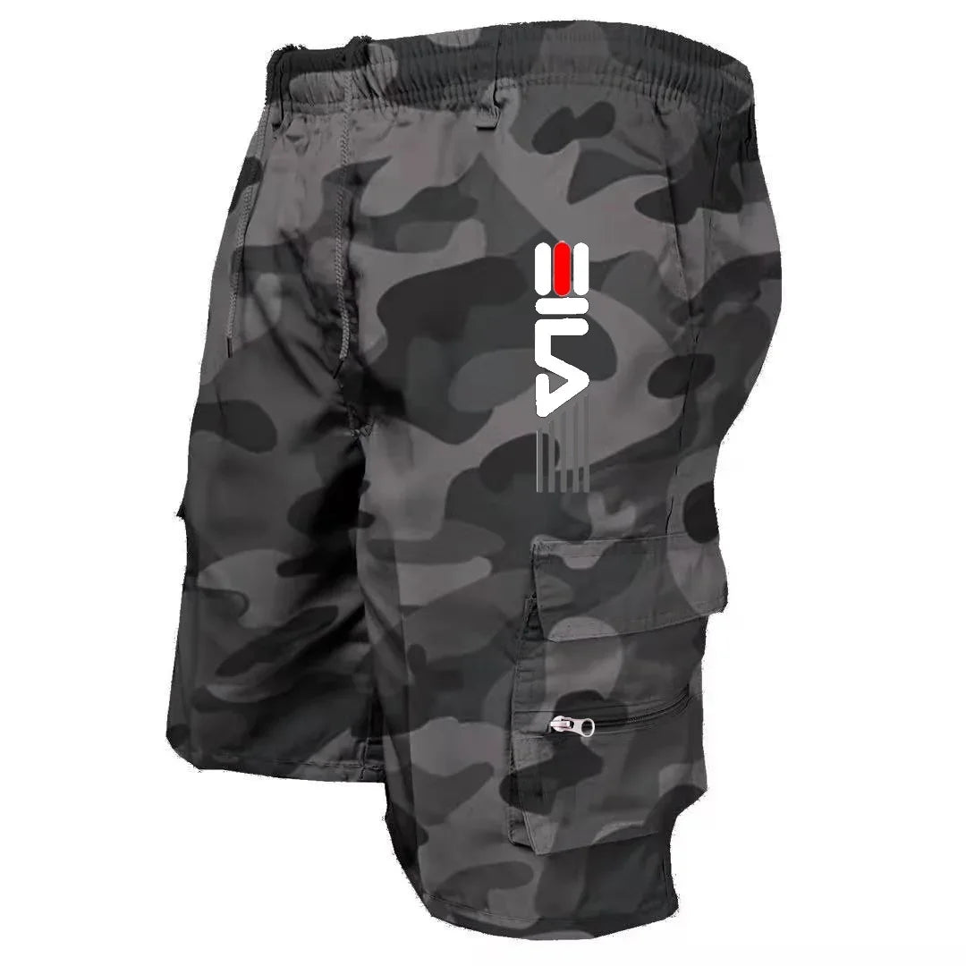 2025Men's Casual Work Shorts Multi-pocket Loose Drawstring Cargo Shorts Outdoor Sports Short Pants for Men Streetwear