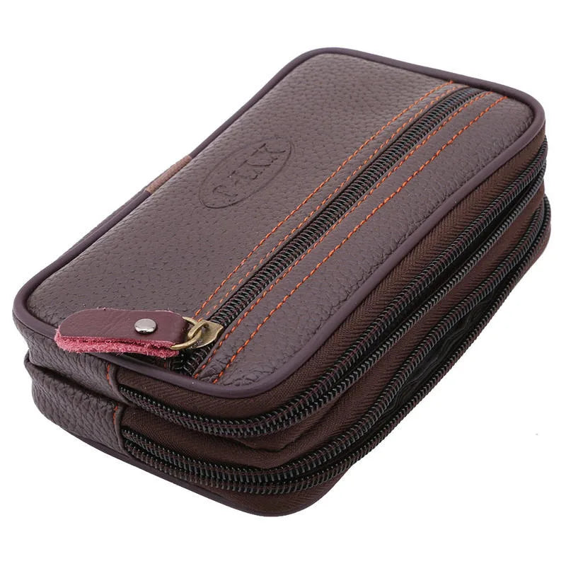 PU Leather Hand Bags For Men Large Capacity Money Purse Cell Mobile Phone Pocket Women Soft Double Zipper Male Clutch Bags