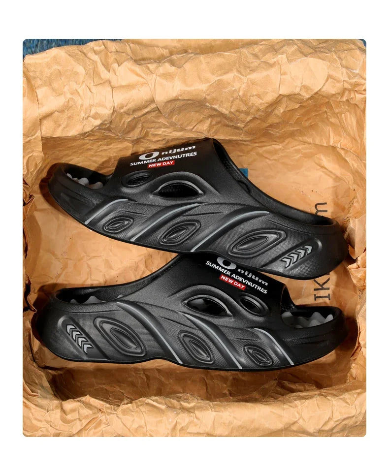 Summer Men's Massage Slippers Indoor Outdoor Sandals Beach Men Casual Shoes Comfortable Slides Flip-flop Men Women Home Slippers