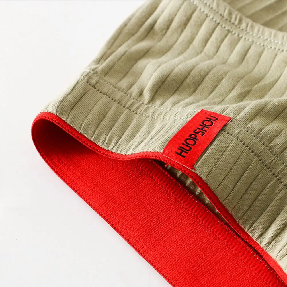 Men Briefs Mid Waist Elastic Soft Breathable Anti-septic U Convex Striped Solid Color Casual Men Underpants underwear men