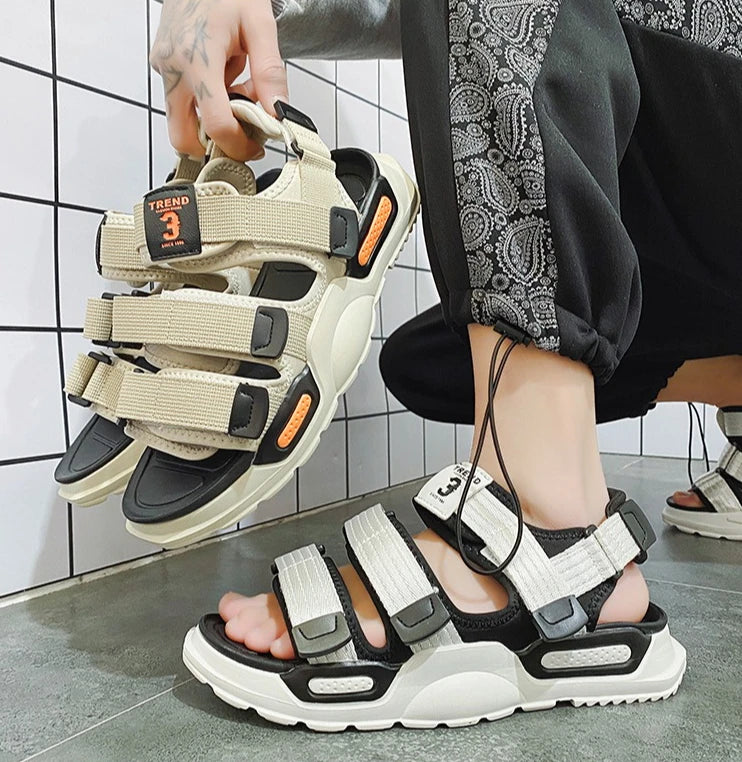Summer Men's Sport Sandals Big Size 45 Slip on Casual Shoes for Men Outdoor Fashion Holiday Thick Sole Beach Sandals