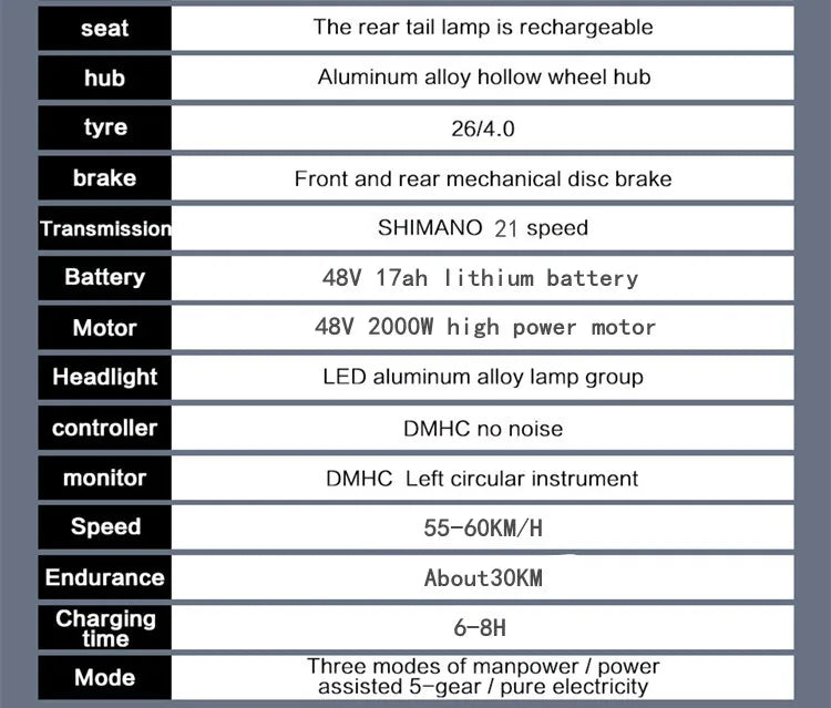 Fat bicycle electric bicycle 1000W 2000W snowmobile 48V 17ah outdoor mountain bike men's 4.0 fat tire eBike eletrica bicileta