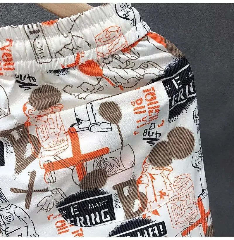 Hip Hop Men's Sports Shorts Summer Fashion White Short Pants Harajuku High Street Men's Clothing Casual Shorts Streetwear 2024
