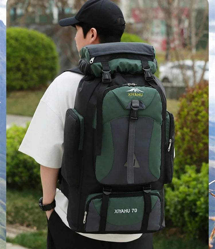 70L Outdoor Hiking Mountaineering Bag Large Capacity Waterproof Sports Travel Backpack Men Women Camping Climbing Bags Rucksack