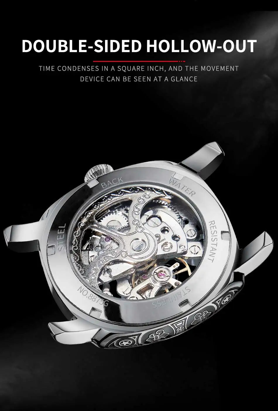 Relogios Masculino Glenaw Mens Watches Top Brand Luxury Personal Carving Watch Men's Stainless Steel Waterproof Watch Montre Hom