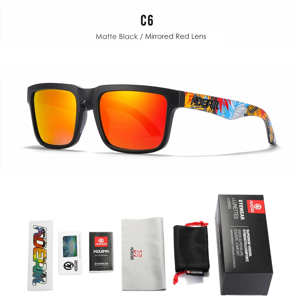 KDEAM Fishing Men's Sunglasses Polarized Classic Square Shades Unisex Size With Packaging