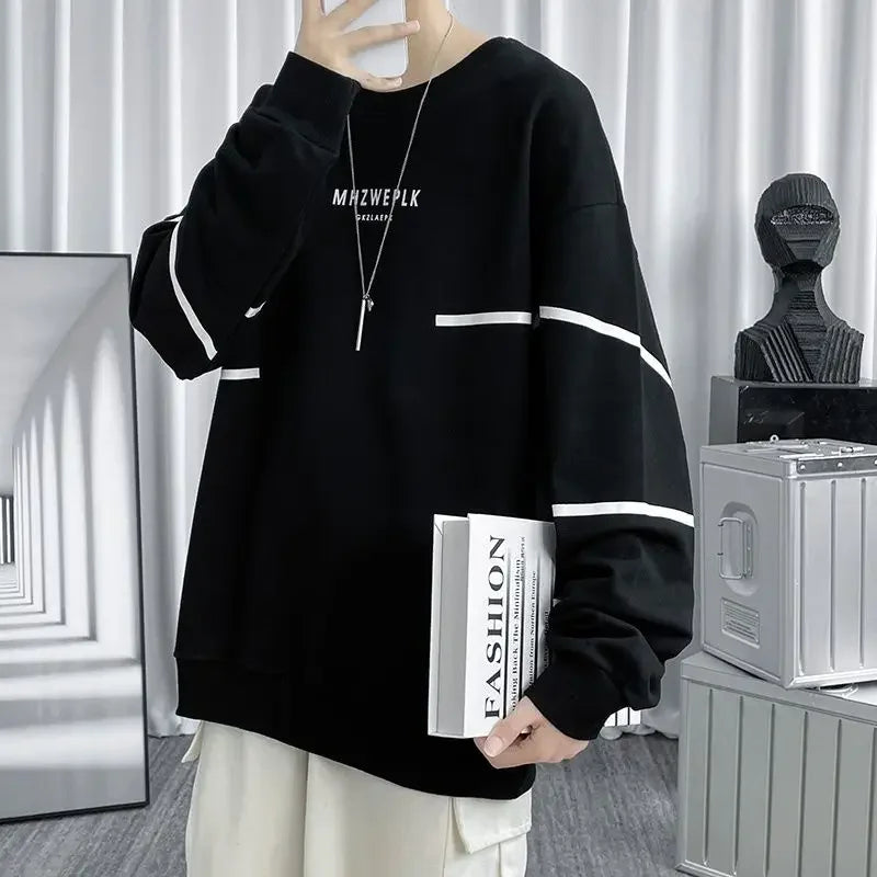 T Shirts for Men Streetwear Tops Baggy Aesthetic Male Clothes Hip Hop Stripe Regular Fit Cotton Designer Quotes Harajuku Fashion