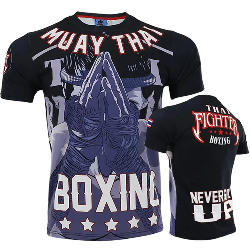 New Summer 3D Muay Thai Boxing Printed T-Shirt Fashion Sports Gym Short Sleeve Men'S Cool Hip Hop Clothing Men'S TShirt Top