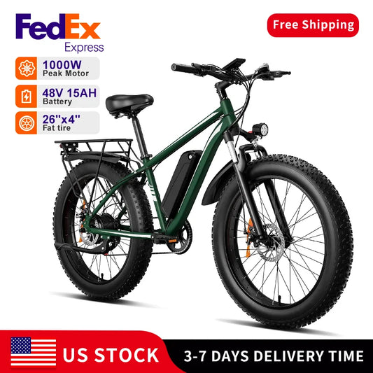 Wholesale off Road 26 Inch Fat Electric Electronic Pedal Assist Cross Trek Bike 1500w Import Bicycle From China