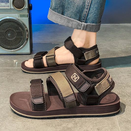 Mens Flat Gladiator Sandals Open Shoes Rome Shoes Summer Casual Sandal Adjustable Breathable Lightweight Plus Big Size 50 51 52