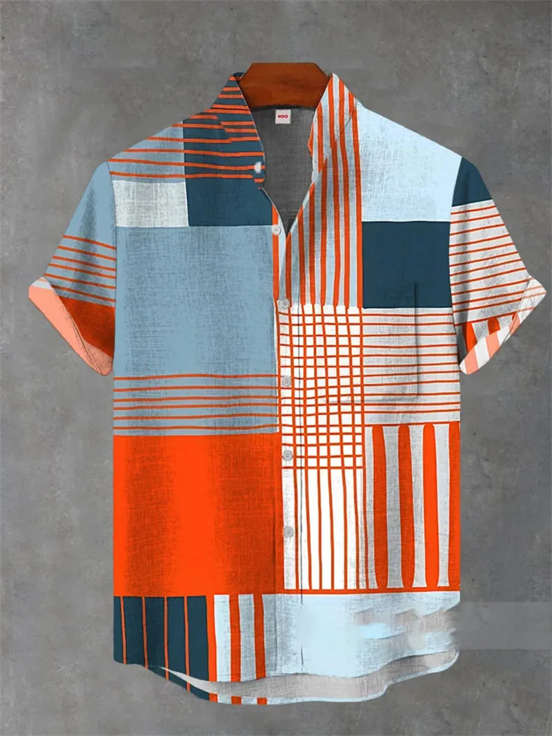 Men's New Linen Short Sleeved Shirt With Refreshing Comfortable Summer Fabric, High-quality Button Up Top Camisetas De Hombre