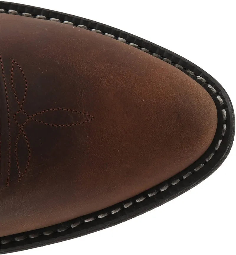 Men Boot 2025 Mid Calf Western Cowboy Motorcycle Boots Male Autumn Outdoor PU Leather Totem Med Heel Fashion Designed Men Boots