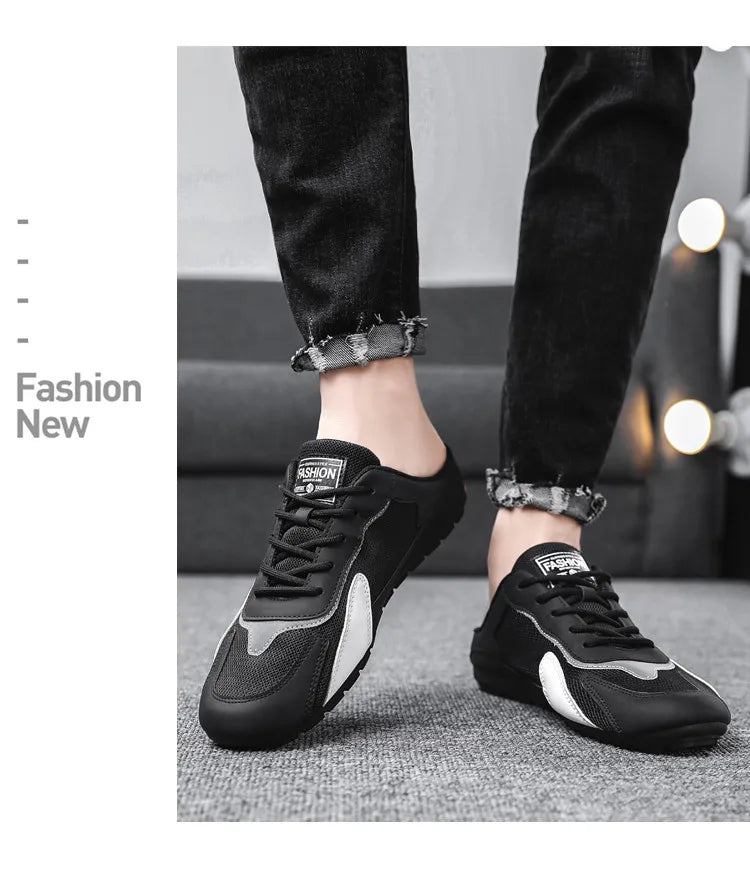 Men Slippers Trend Baotou Shoes for Men Summer Breathable Casual Shoe Vulcanized Flats Male Sneakers Half Slip-on Shoes 2026