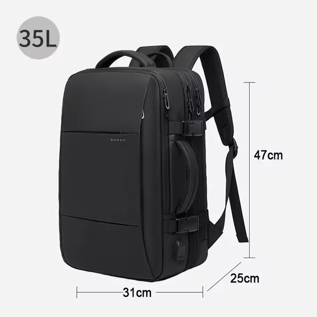 Men's travel backpack waterproof business school expandable laptop bag large capacity USB port stylish casual backpack forTravel