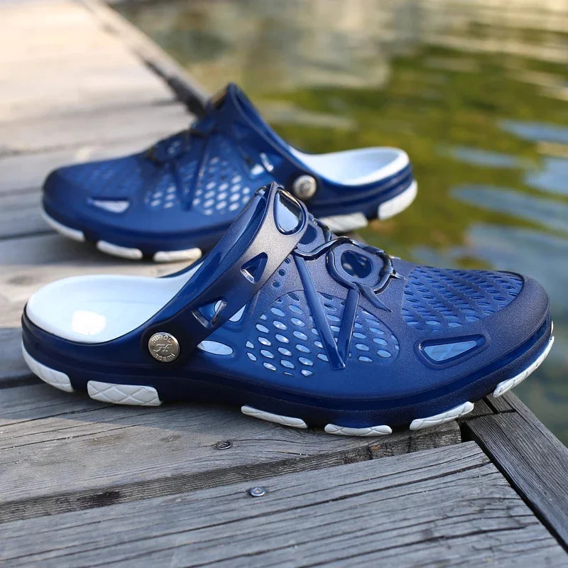 Fashion Men Slippers Casual Sandals Anti Slip Wear-Resistant Breathable Cushioning Color Blocking Design Versatile Sport Shoes
