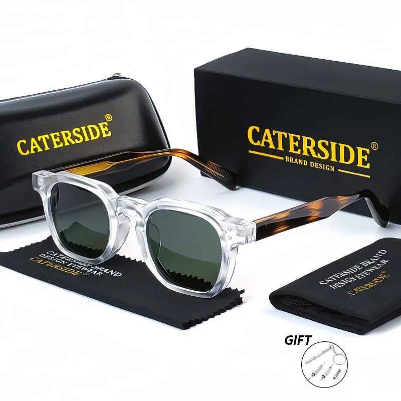 CATERSIDE Fashion Prescription Sunglasses 1.56 Refractive Index Lens Men's Small  Square Frame Women's Optical Sun Glasses