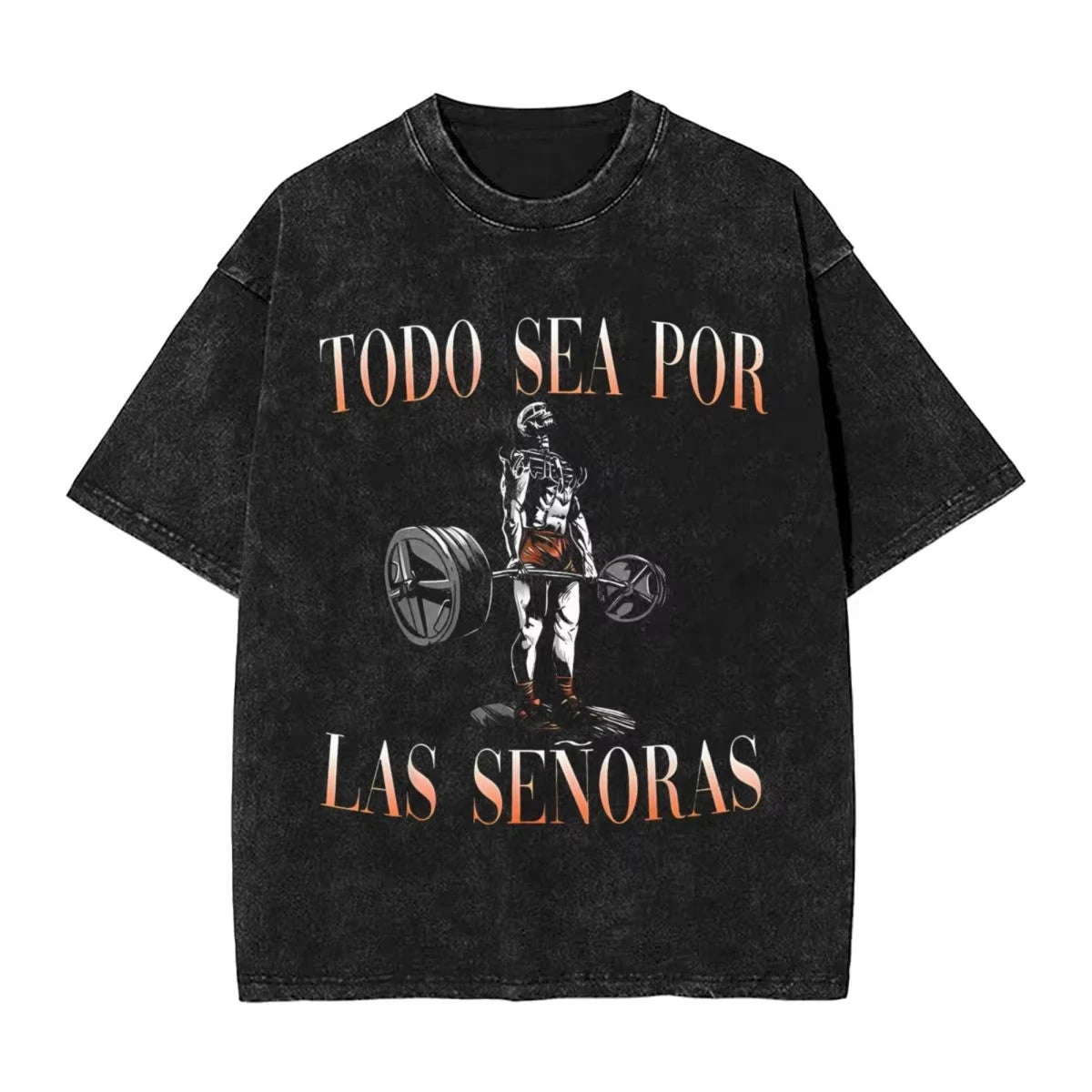 Men's T Shirt Calacas Chidas Gym Washed T-Shirts Trendy Cool Todo Sea Por Las Senoras Summer Tees Aesthetic Simple Casual Tops