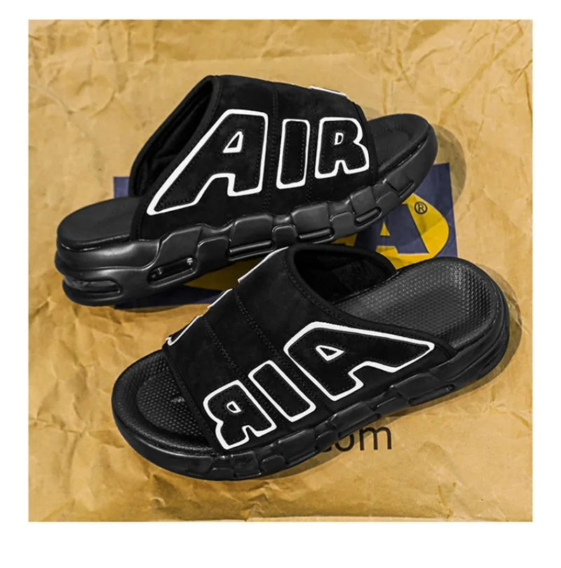 Men's Slippers 2025 Summer New Casual Slippers Fashion Air Cushion Sports Slippers for Men Non Slip Beach Shoes Designer Slides