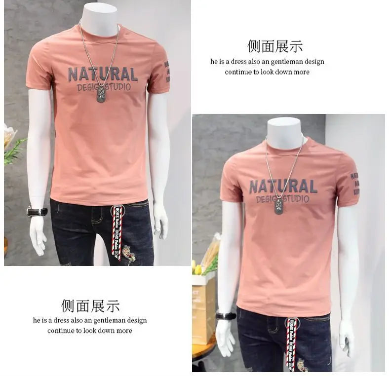 Designer Clothes Men's Summer Casual Cotton T-Shirts O-Neck Letter Print Tops Fashion Handsome Look Short Sleeve T-shirt for Men