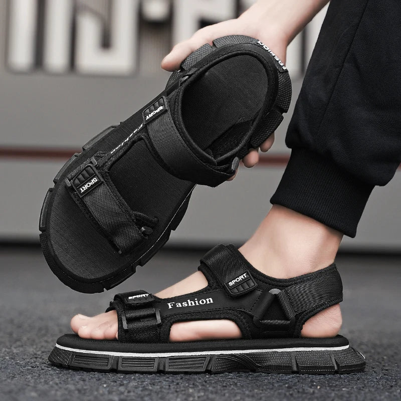 Sandals for Men 2025 New Summer Outer Wear Non-Slip Wear-Resistant Beach Shoes Men's Outdoor Leisure Sports Roman Shoes