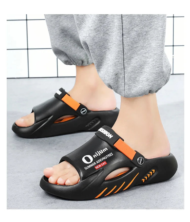 Pallene Summer Men's Slippers EVA Lightweight Slides Indoor Outdoor Sandals Leisure Beach Shoes Comfort Soft Sole Men's Slippers