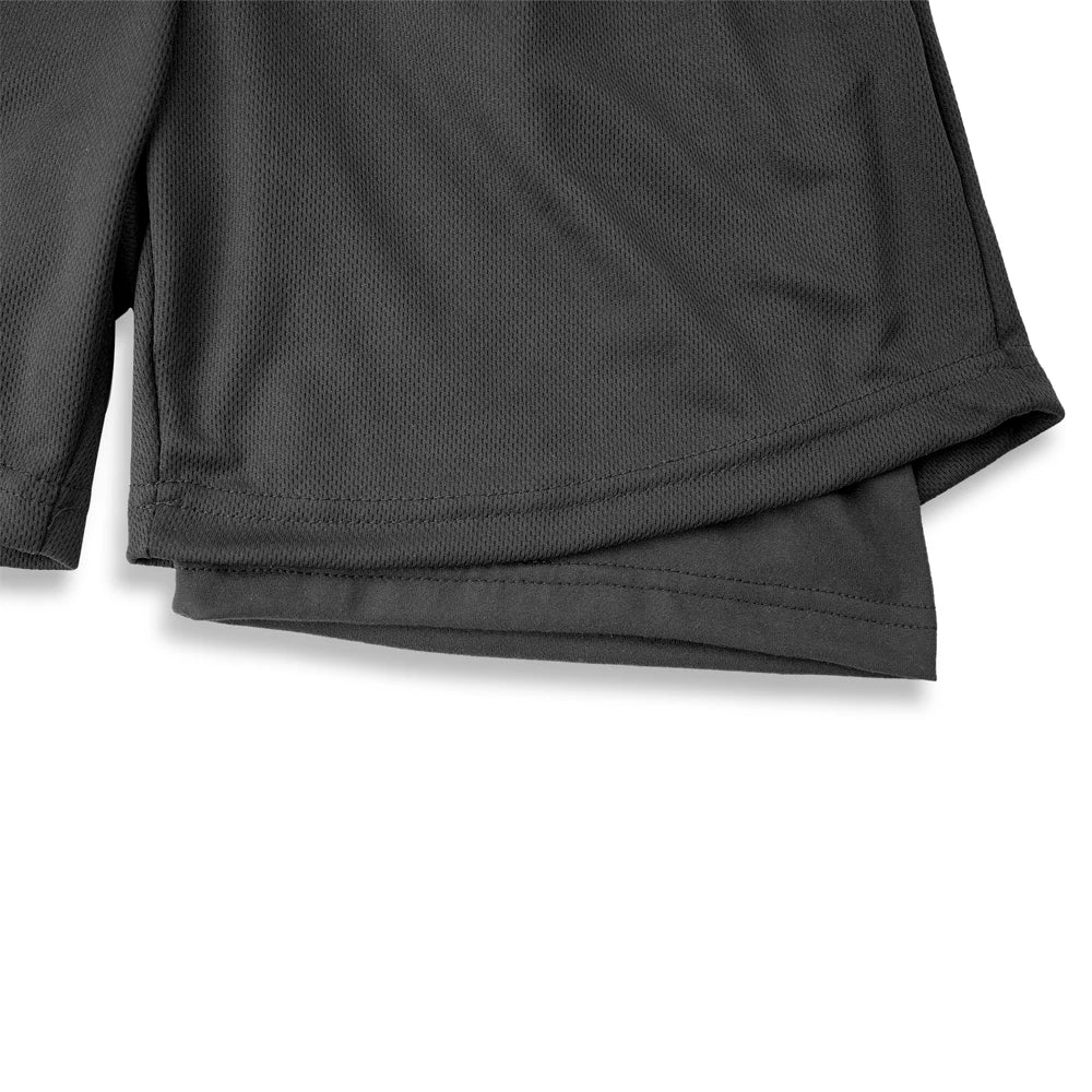 Men's Shorts Gothic Style Skull Print Double-deck 2-In-1 Running Shorts Summer Thin Sportswear Training Short Pants Y2K Clothes