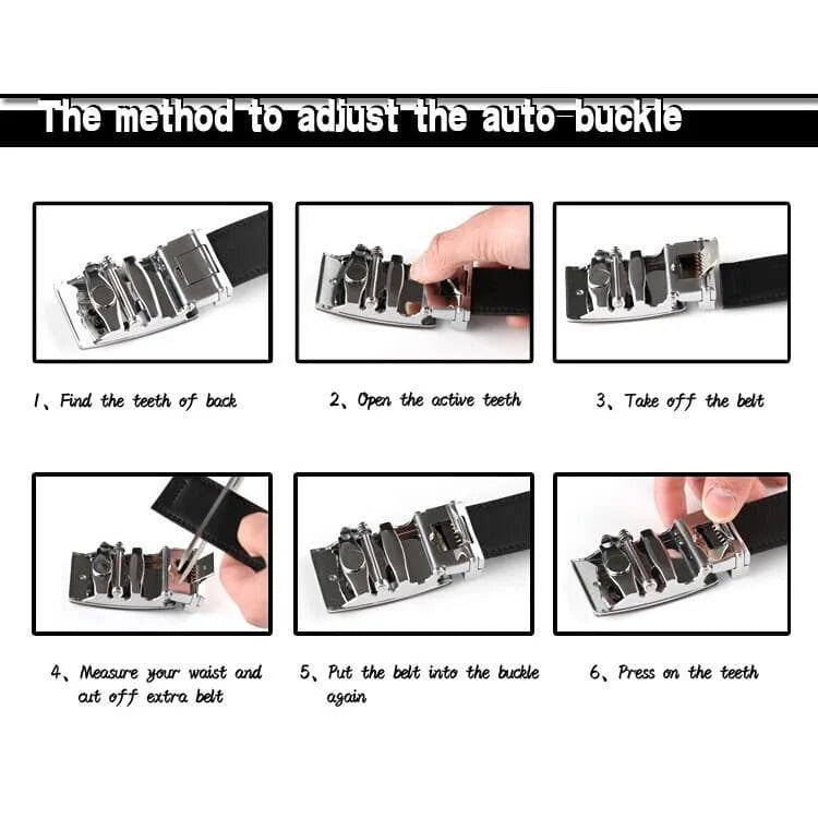 Belts Men Automatic Buckle Design Genuine Leather Belt For Men Luxury Leather Men's High Quality Male belt  110-130cm