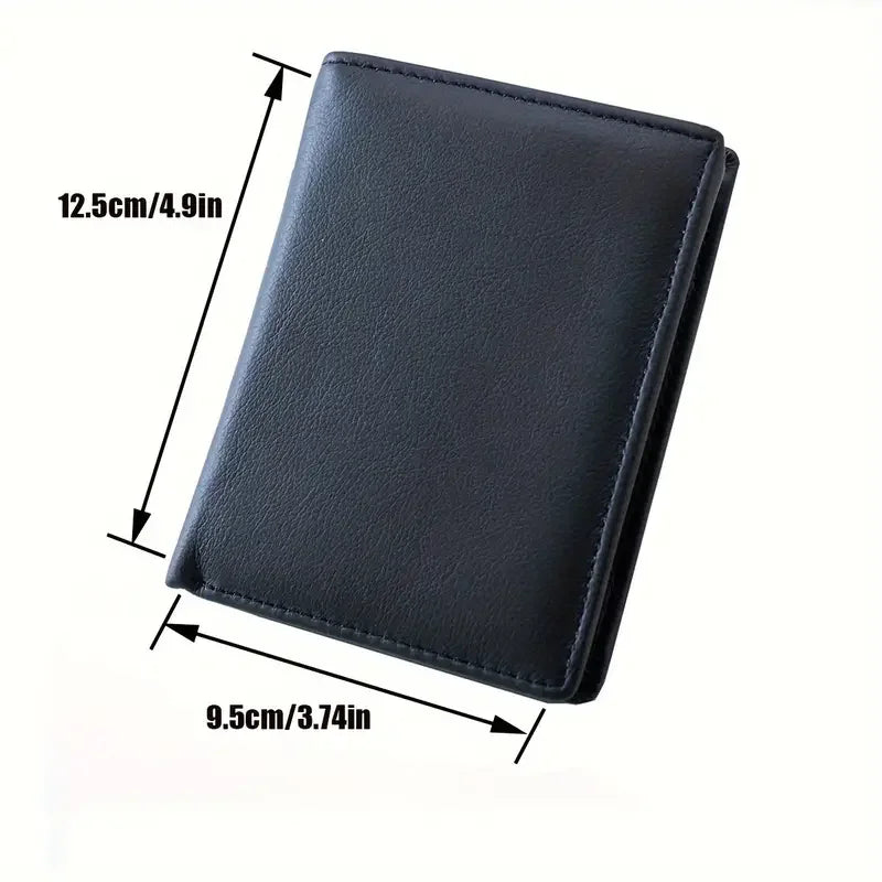 men's wallet Genuine Leather Wallets For Men Coin Purse Vintage Vertical Short  Credit Card Holder Money Bag Men's RFID wallet