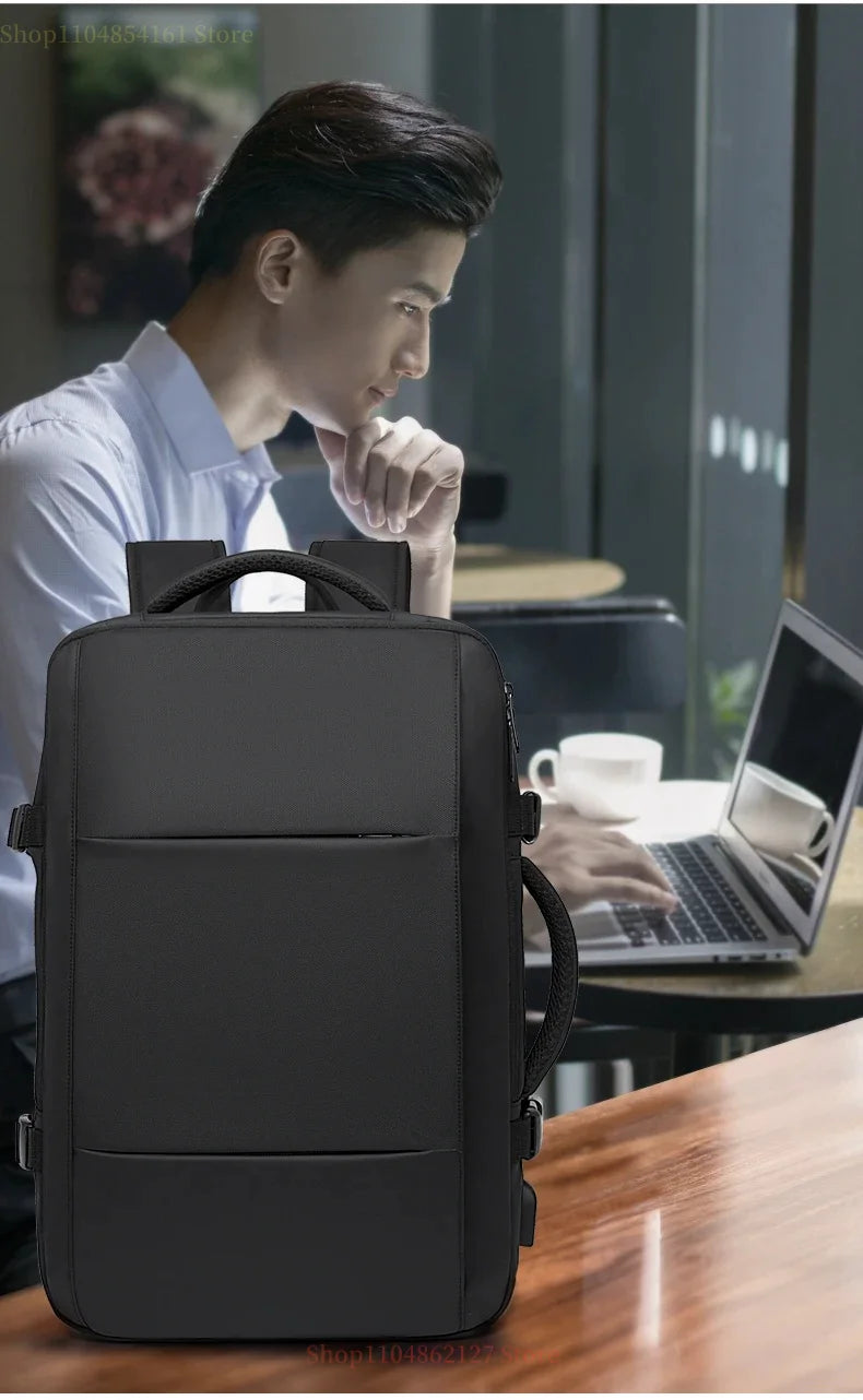 Men's travel backpack waterproof business school expandable laptop bag large capacity USB port stylish casual backpack forTravel