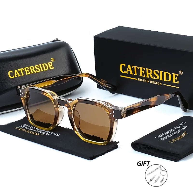 CATERSIDE Fashion Prescription Sunglasses 1.56 Refractive Index Lens Men's Small  Square Frame Women's Optical Sun Glasses