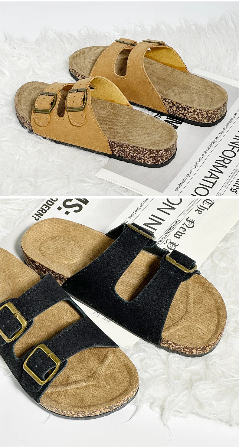 1 Pairs of Leather Sandal For Men And Women Beach Sandals 2025 Designer Men's Shoes Comfortable Slipper Original Brands Shoes