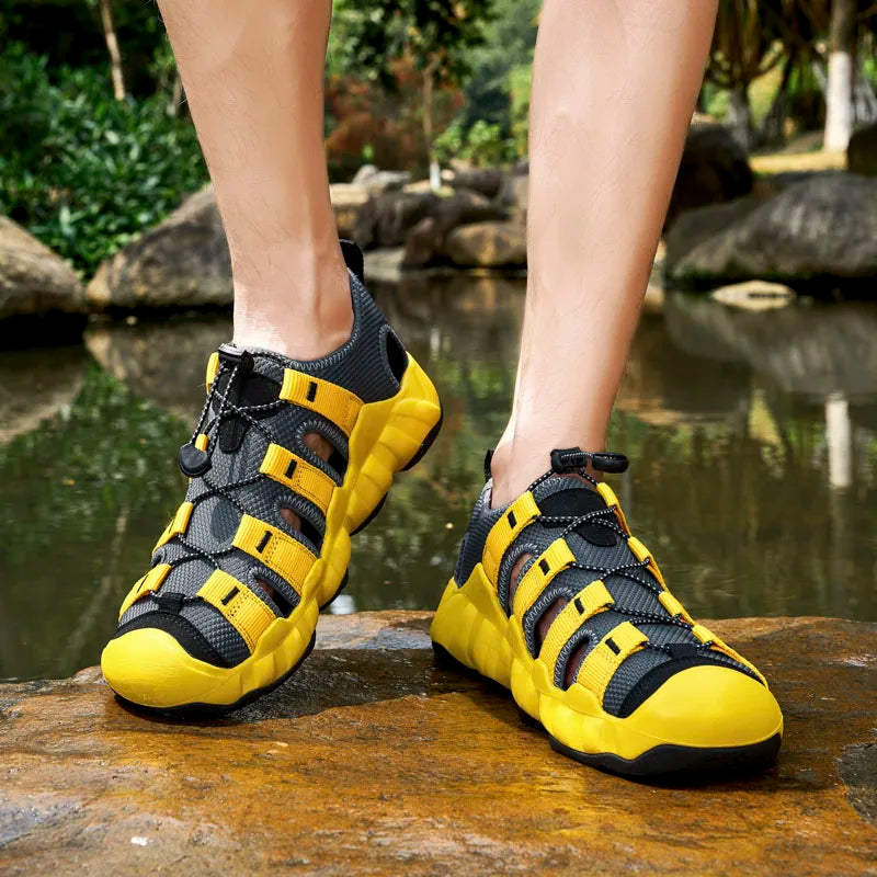 Summer Men Sandals Beach Trekking Hiking Casual Slippers Soft Fishing Outdoor Climbing Mesh Classic Roman Fashion Comfortable