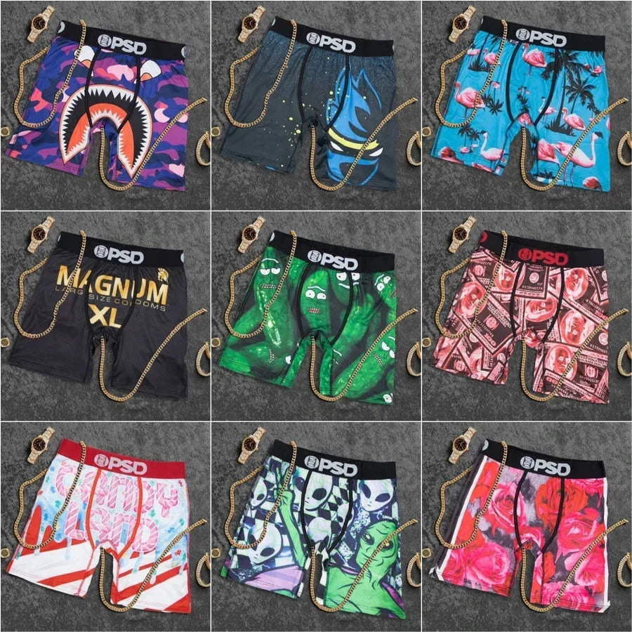 Men Underwear Summer Breathable Men's Boxers Sexy Underpants Male Plus Size Man Panties Fashion Print Men Boxershorts Trunks