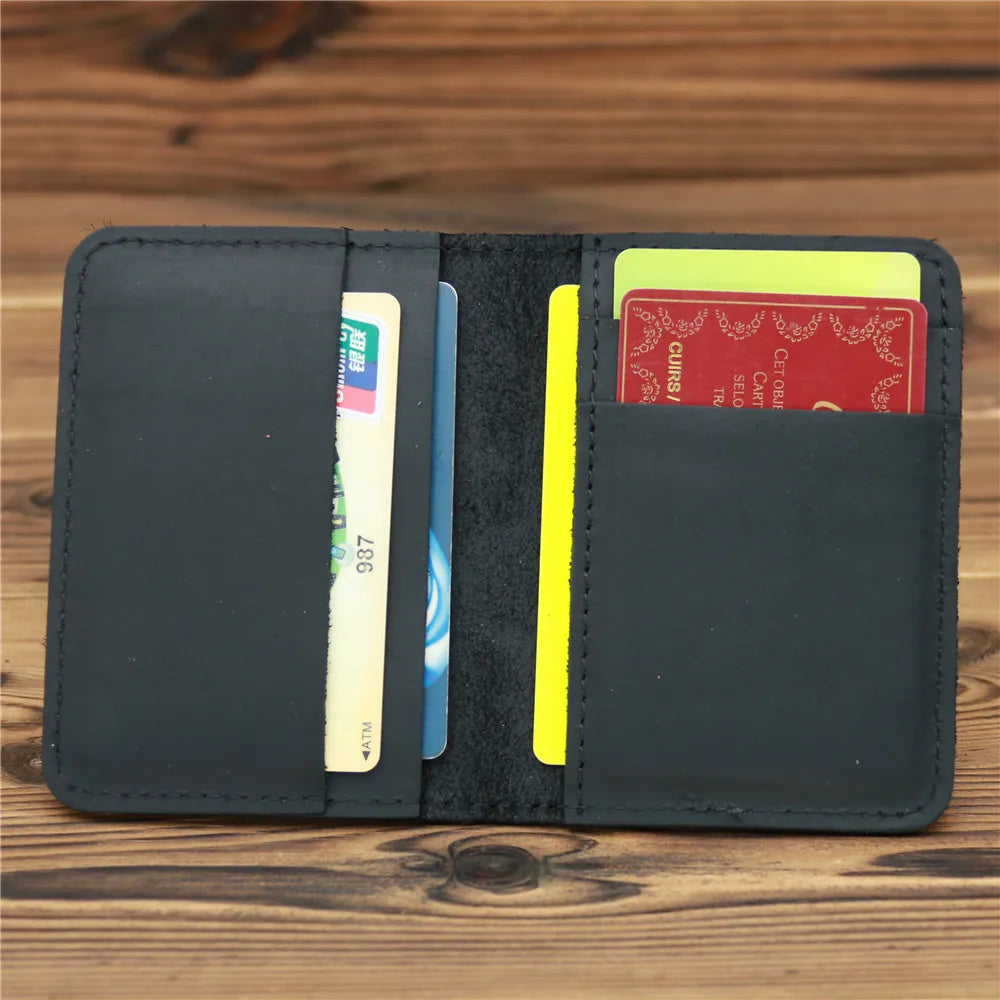 Men's Card Holder Wallet Leather Minimalist Small Thin Purse Slim Mini Credit Card Bank ID Card Holder Wallet