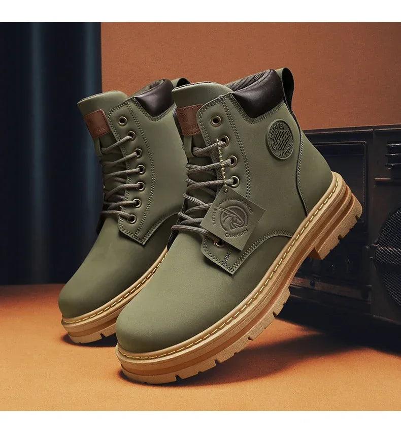 2024 New Men Boots Fashion Motorcycle Ankle Boots for Waterproof Hiking Boot Winter Chelsea Retro Boots Comfy