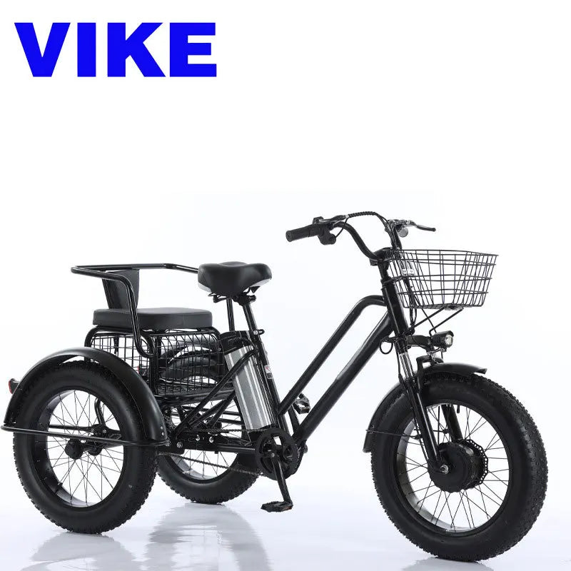 Double double seat snow tire wide fat tire power tricycle electric pedal cross-border car