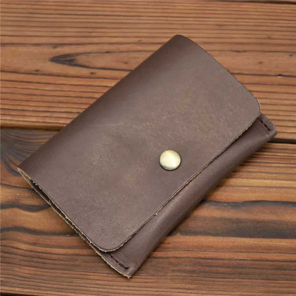 Genuine Leather Wallet for Men Male Vintage 100% Real Cowhide Short Small Mini Slim Men's Purse Credit Card Holder Case 2023 New