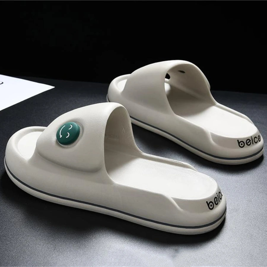 Men's Home Slippers Thick Soles Soft Slide Comfortable Indoor and Outdoor Slippers Solid Color Simple Daily Shoes